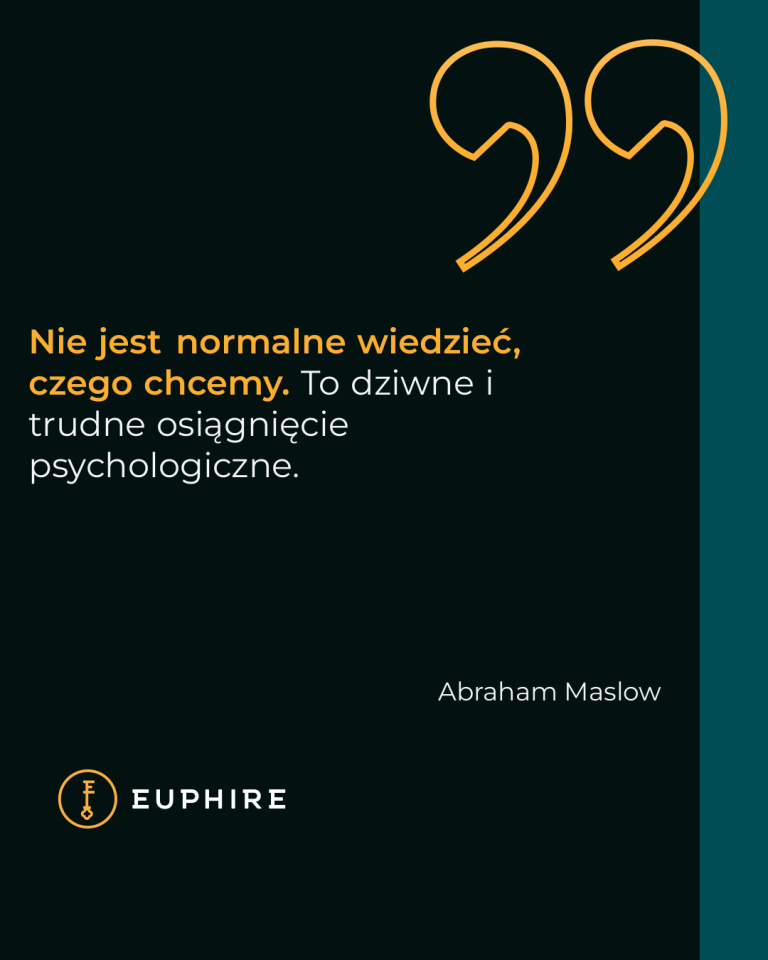 „Nie jest normalne wiedzieć, czego chcemy. To dziwne i trudne osiągnięcie psychologiczne.” - Abraham Maslow