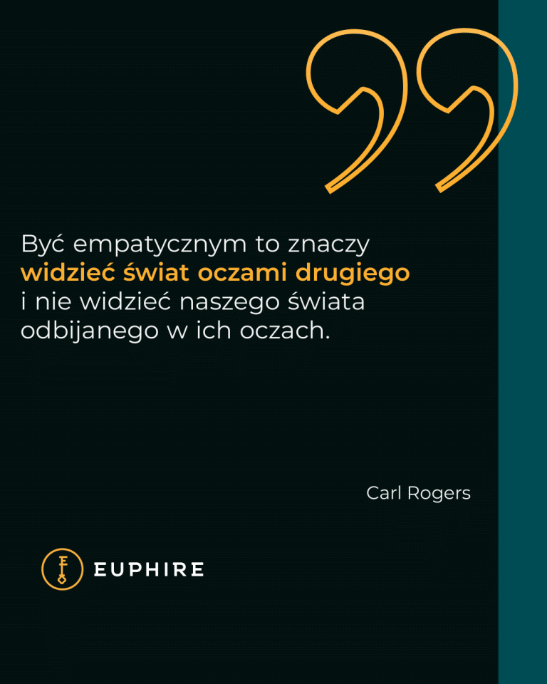 „Być empatycznym to znaczy widzieć świat oczami drugiego i nie widzieć naszego świata odbijanego w ich oczach.” - Carl Rogers